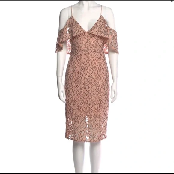 Nicholas Dresses | N/ Nicholas Lace Pattern Mid Length Dress | Color: Black/Pink | Size: 2 | Praposo18's Closet